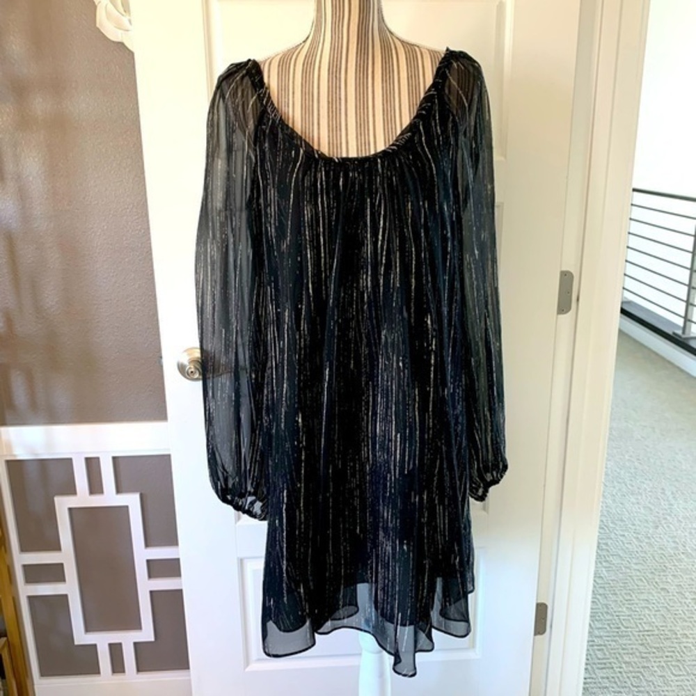 Tracy Reese Sheer Sleeve Silk Dress